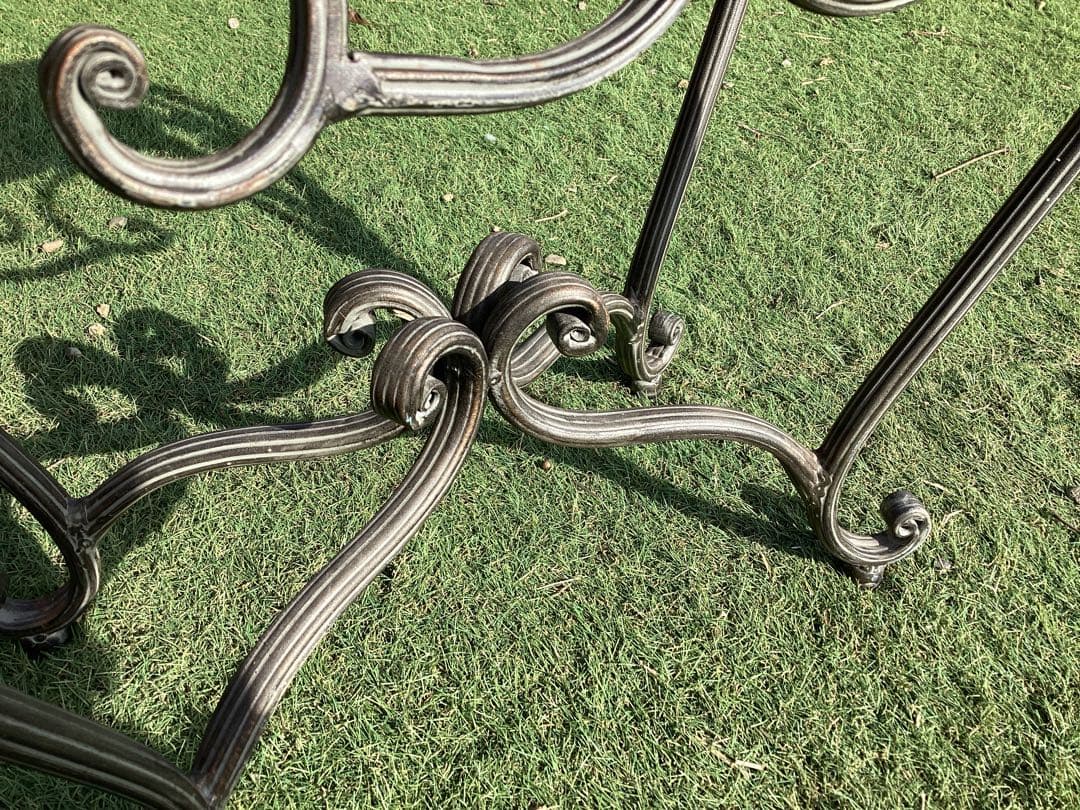 [ニコラス] アイアン　スツール　猫脚　ロココ調　玄関スツール