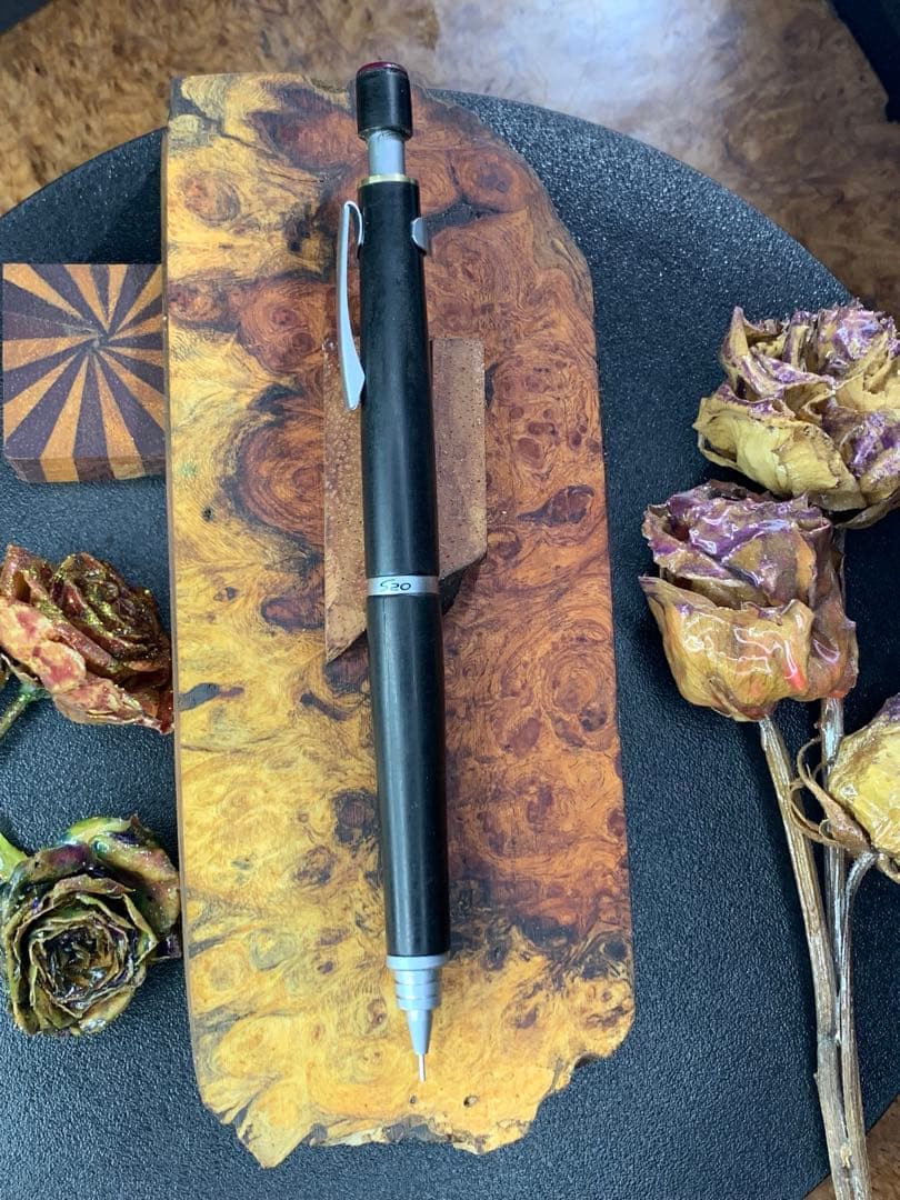 ペペS20ボディー&ヘッド青黒檀無垢0.4mm改 ヘッド支柱ゴールド