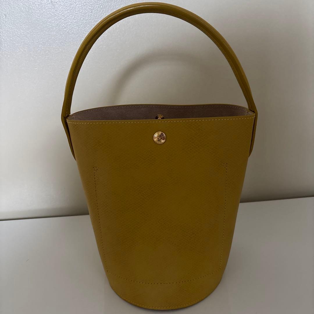 ロンシャン　バケットバッグ　イエロー