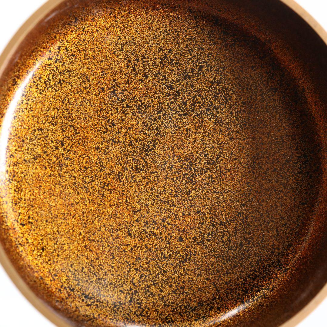 青海波に五君子蒔絵 中棗 松竹梅 金梨子地 茶道具 M881