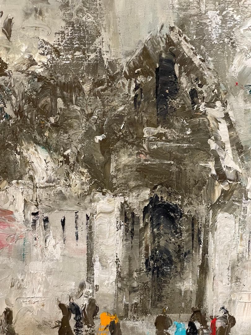 K*a様 「真作」住田昭「1989 パリ」風景画 油彩画 額装 サイン有り F1