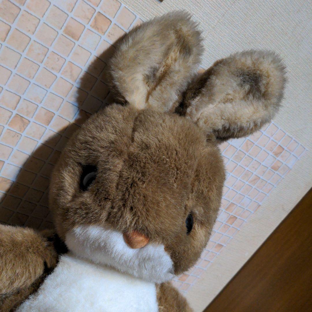 SUN ARROW サンアロー うさぎぬいぐるみ 昭和レトロ 当時物 タグ付茶系