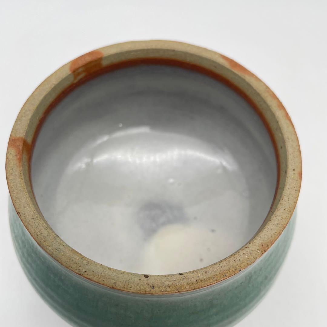 鳥取民藝　牛ノ戸焼　緑釉蓋物