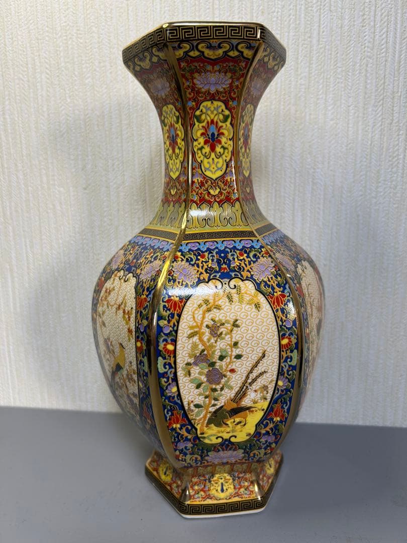 清代雍正粉彩描金花瓶　旧家蔵出し、骨董品、在銘、縁起物、希少、古美術、美術品 清時代 雍正年製款 古陶磁器 粉彩 人物故事紋 盤口瓶