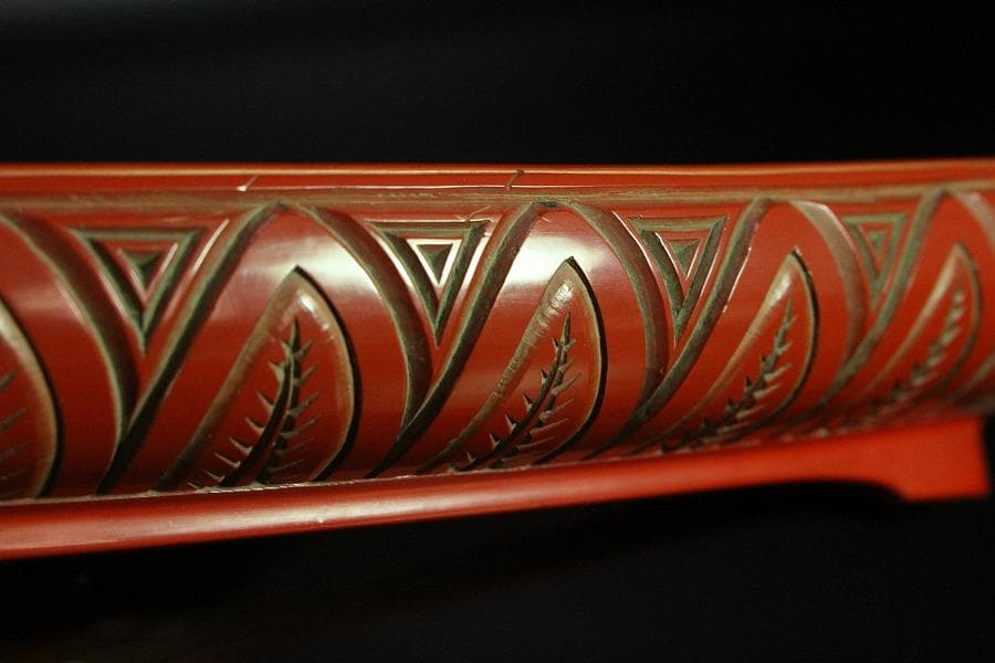 仿古 堆朱 刻 梅下女人紋 菱盆(K-LC479) - winetouritalia.com