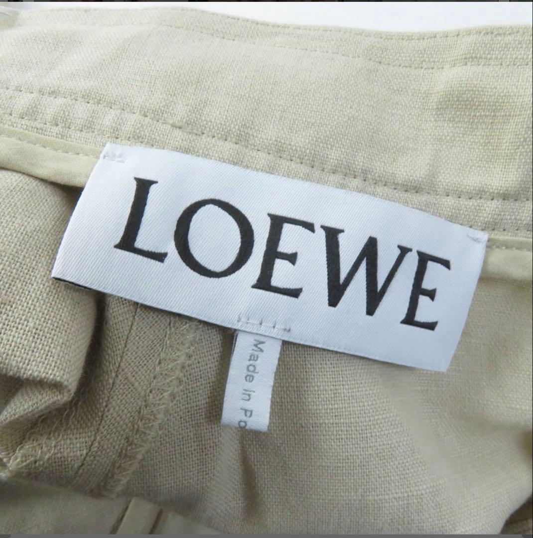 【値下げ】★LOEWEロエベ ★リネン アシンメトリースカート ★32 ベージュ