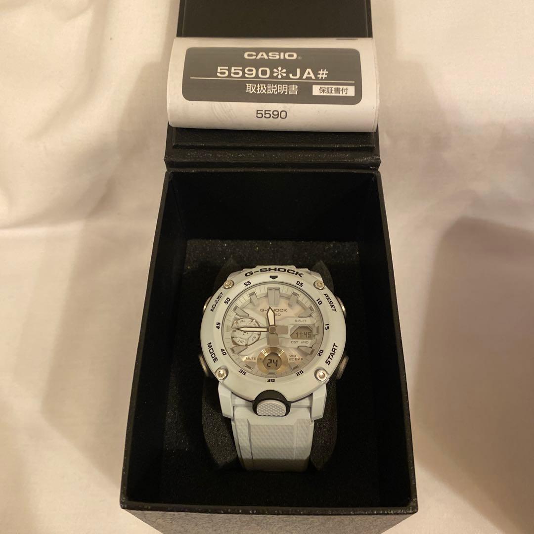 【美品】CASIO G-SHOCK アナデジ腕時計 ライトグレー　箱付き
