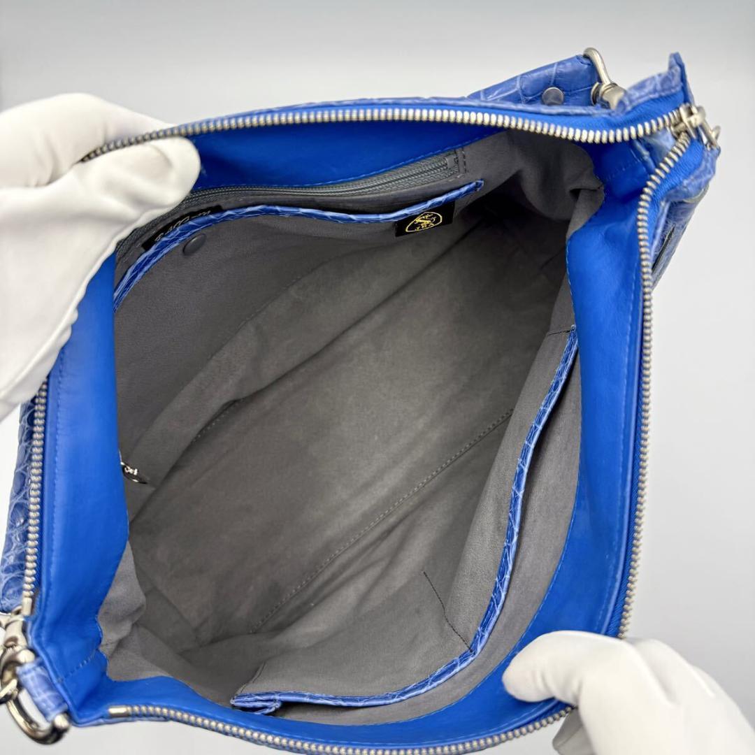 JRA認定 BAGFAN マットクロコダイル ハンドバッグ ショルダー 2WAY