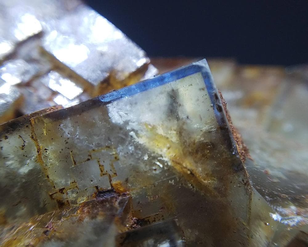 348 ブルーゾーニング×イエロー フローライト ドイツ産 美術品