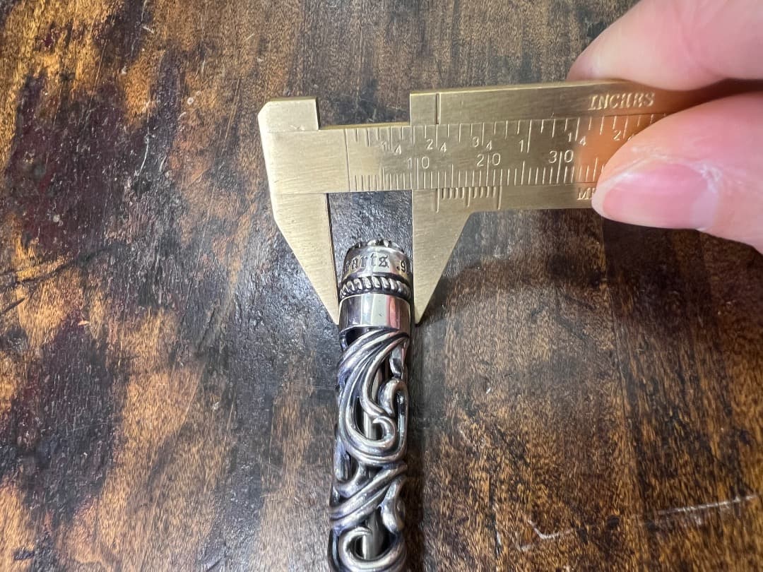 S925刻印有：重厚シルバーペンダントとしても使えるペン SZB001