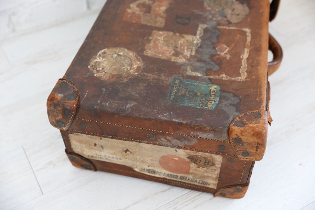 ヴィンテージ レザー ケース ブラウン - メルカリ