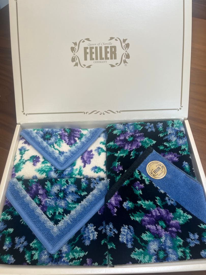 FEILER 花柄タオルセット 3枚 フェイラー FEILER ハンカチ フェイスタオル ハンドタオル 30cm CORAL