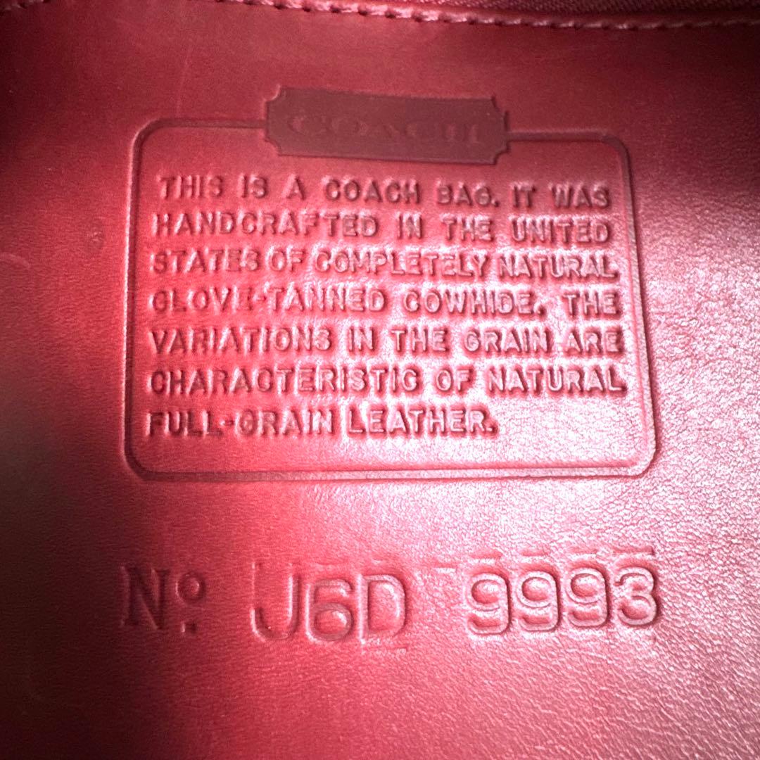 【美品】オールドコーチ 9993 2way ショルダーバッグ ハンド レザー 赤