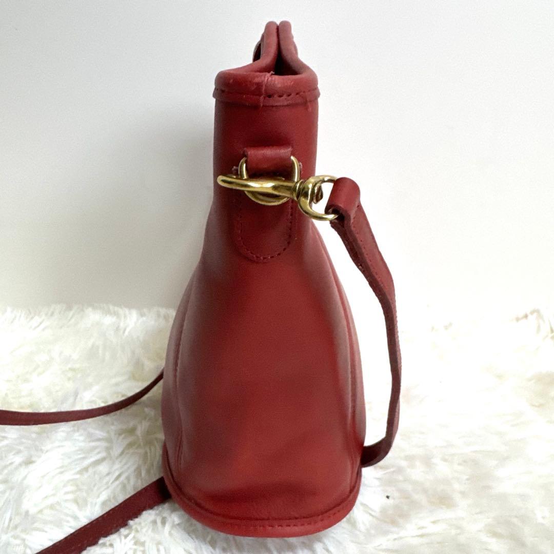 【美品】オールドコーチ 9993 2way ショルダーバッグ ハンド レザー 赤