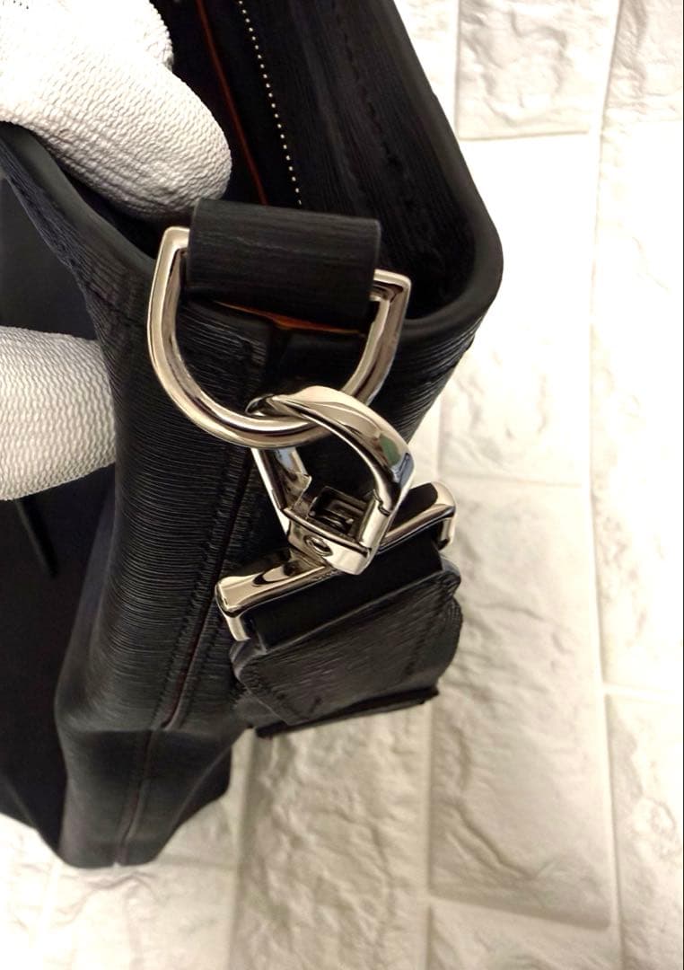 【ロペ】ポールスミス トートバッグ 2way レザー 黒×オレンジ