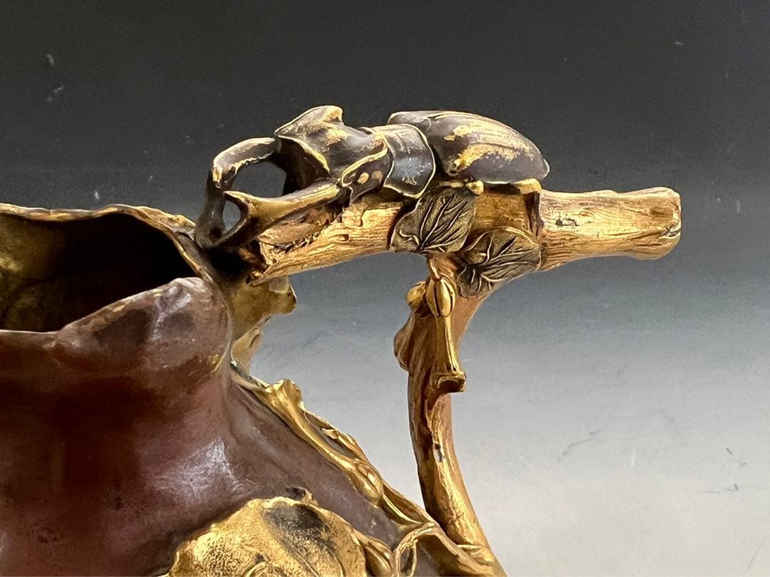 クリストフル　ブロンズ　花瓶　作家H.Varenne 1900年　レア