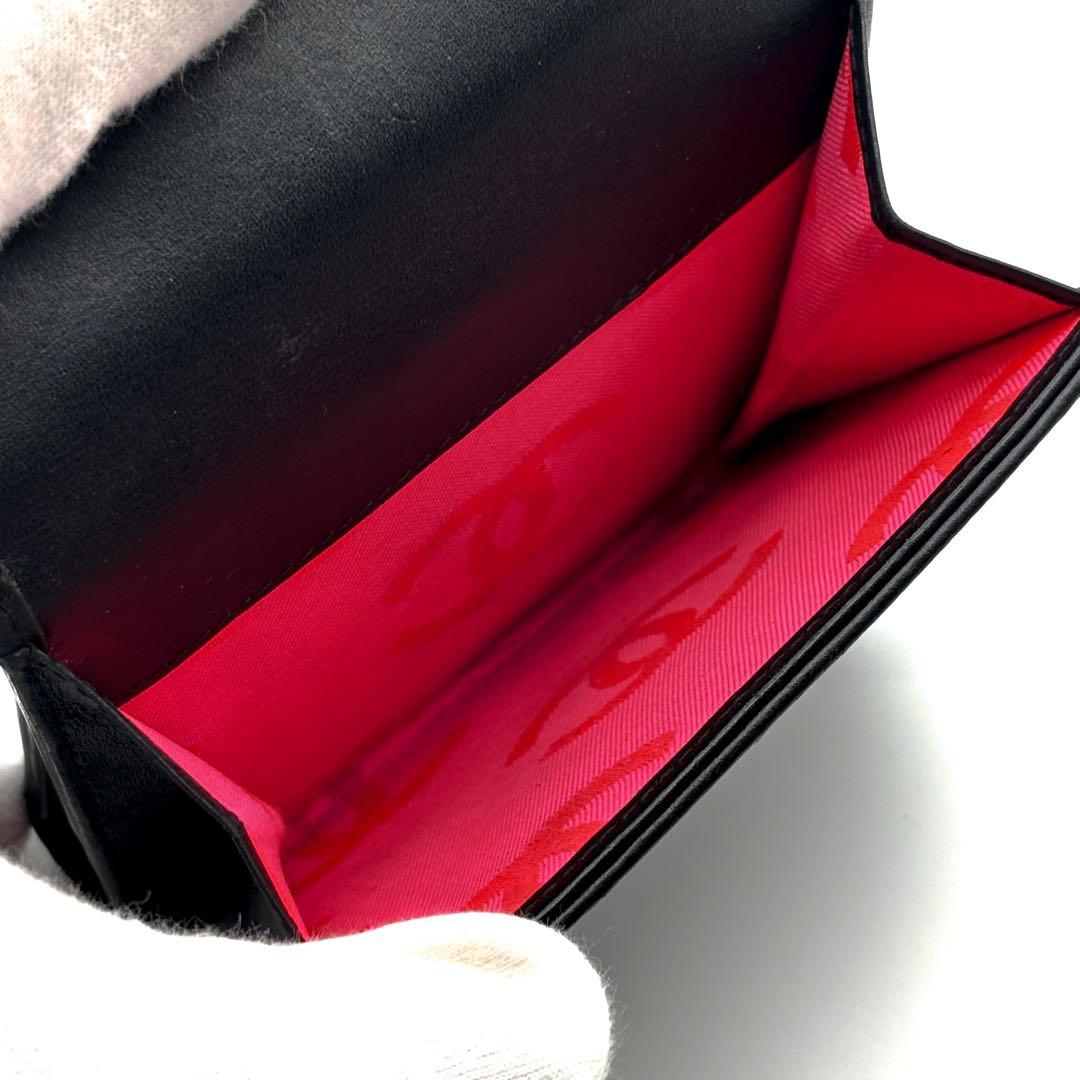 極美品✨レア】シャネル CHANEL 財布 カンボンライン Wホック 二つ折