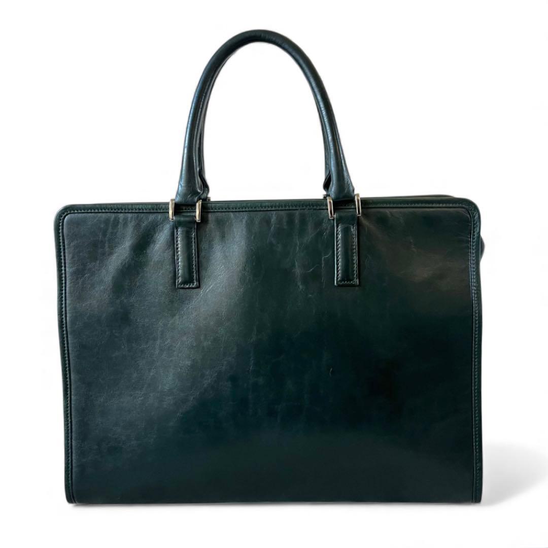 2way ビジネスレザーファクトリー ビジネスバッグ グリーン ショルダーバッグ