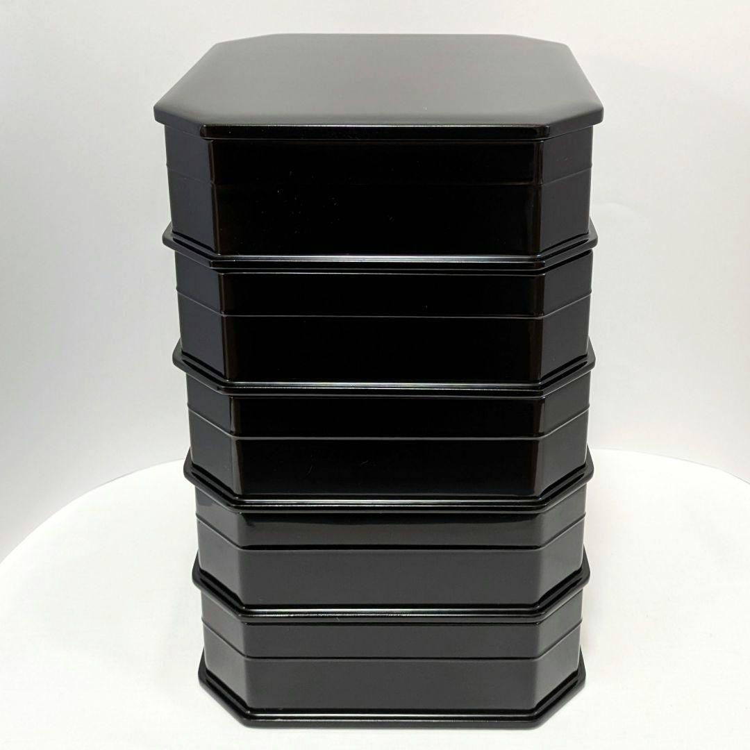 縁高重　重箱　黒真塗　菓子器　 茶道具　古物　中村宗悦