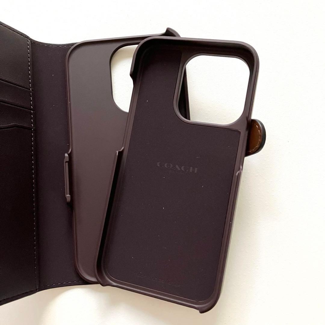 コーチiPhone15 PRO ケース シグネチャー 手帳型 スマホケース 収納