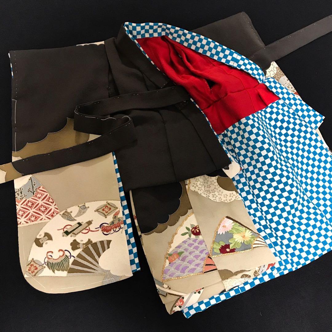 市松人形 12号 アンティーク 黒留袖 着物 帯 ＊ 留袖 大正