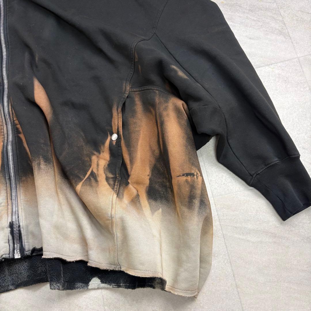 ダークシャドウ DRKSHDW 24AW ブリーチ加工ジップパーカー XS