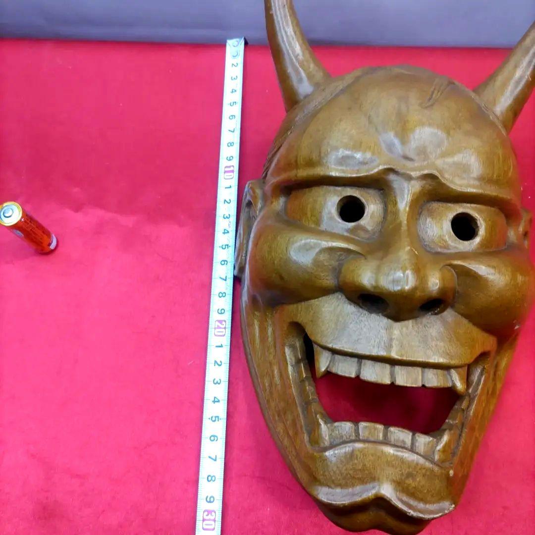 般若 お面 木製 鬼面 魔除け 縁起物 能面 神楽面 ①