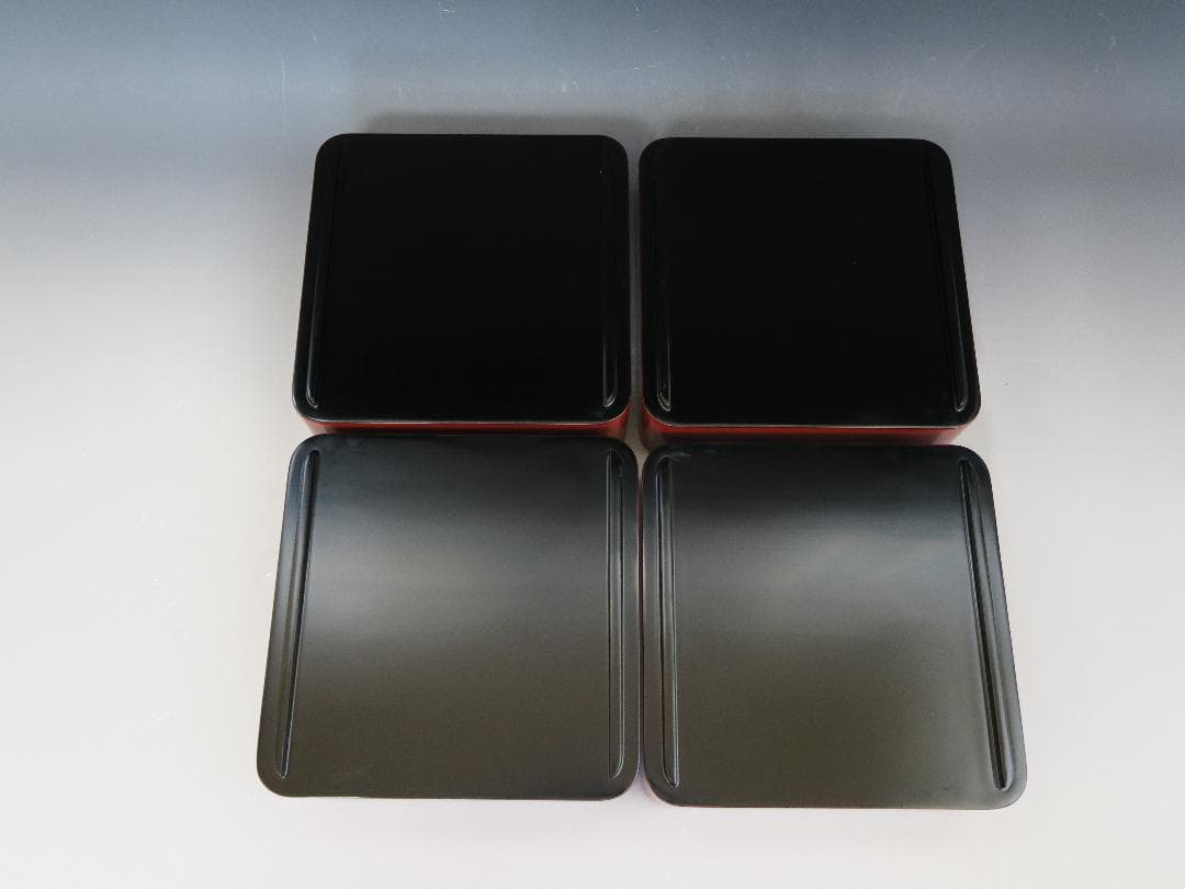 輪島塗】根来研出 五段重 堅牢優美 徳野漆器店 朱塗 蓋二