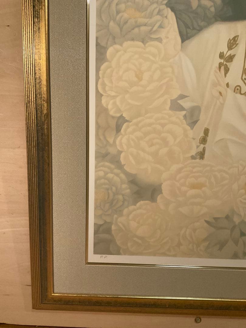 室井東志生「白麗(坂東玉三郎像)」リトグラフ 直筆サイン・落款