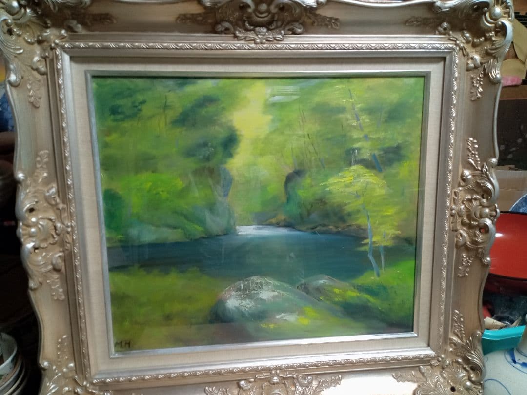 堀場道明の油彩画F１０号です 堀場道明の油彩画F10号です素敵な作品です