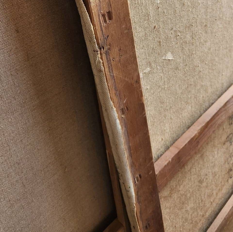 「紅葉と滝」 大きな絵画 油絵 F80号 風景画 迫力