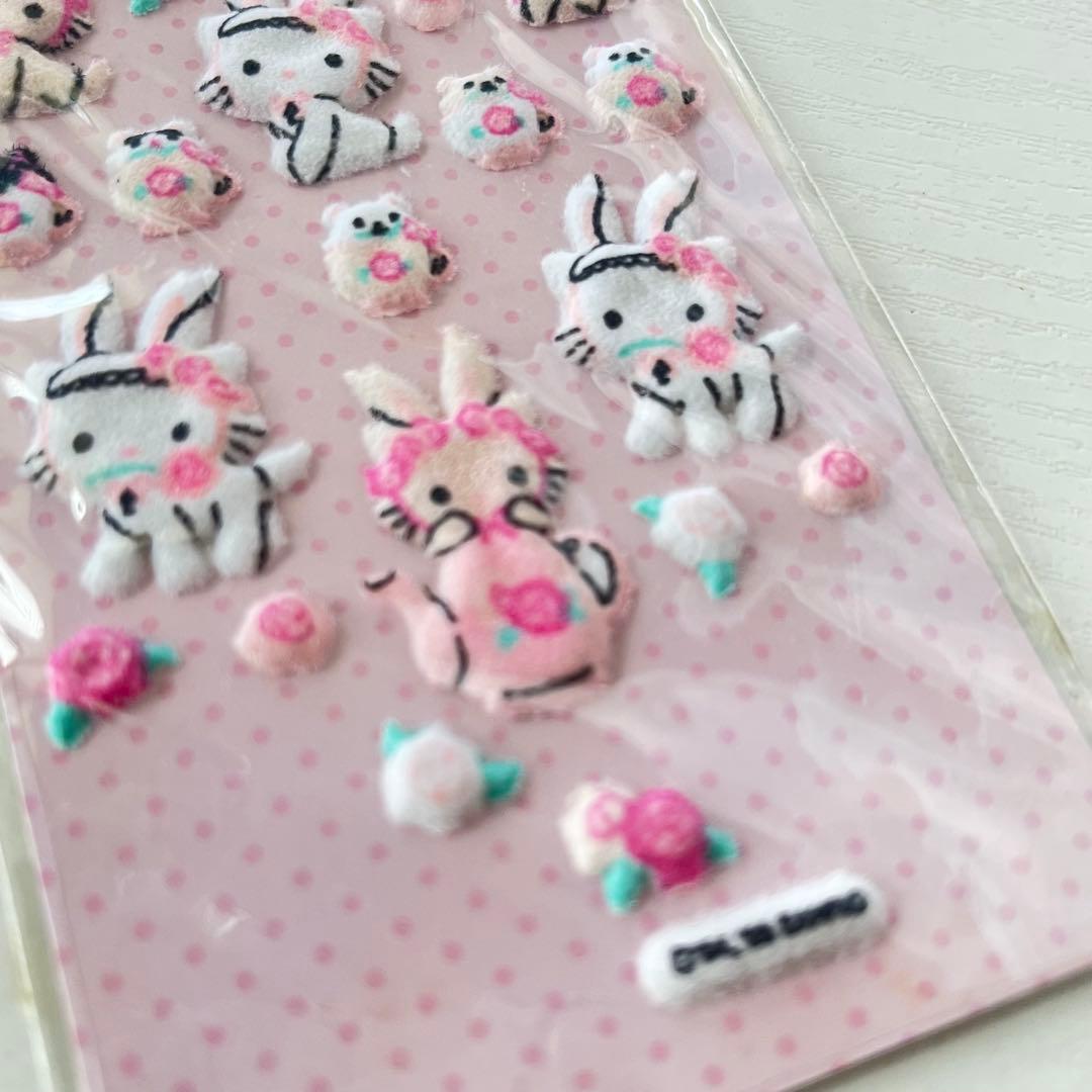 レア】平成レトロ チャーミーキティ フロッキーシールウサミミ シール