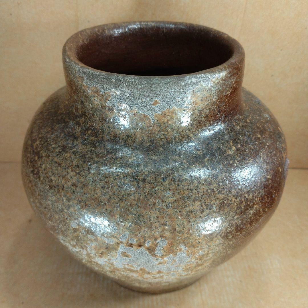 越前花入裏千家十六代 坐忘斎 書付箱 古越前(推定江戸期) 蹲 壷 六古窯