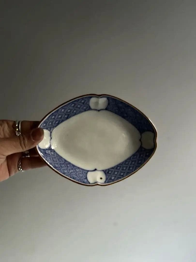 【k.様リクエスト】091 アンティーク 変形菱形染付皿 2枚組 880 2客