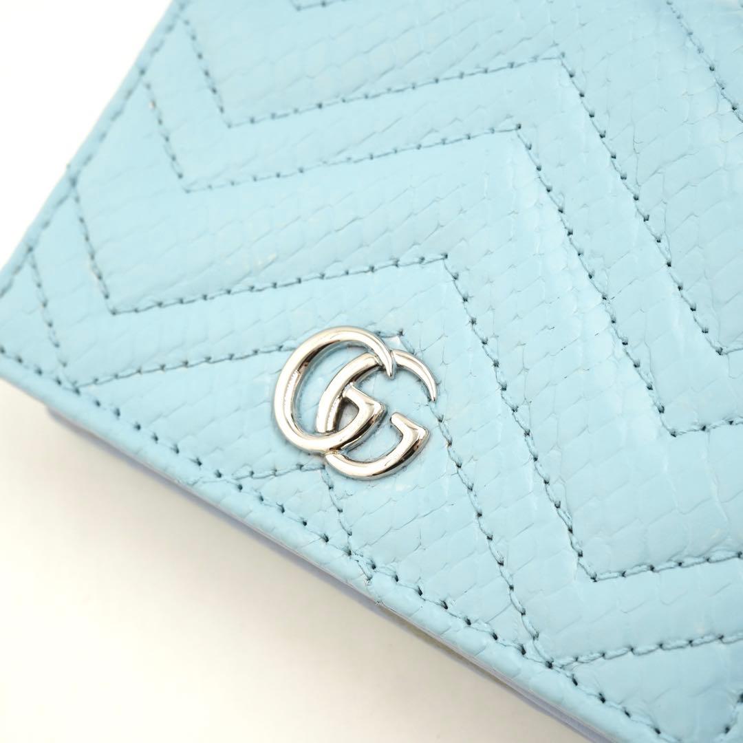 ✨未使用展示品✨ GUCCI ミニ財布 マーモント GGロゴ パイソン 二
