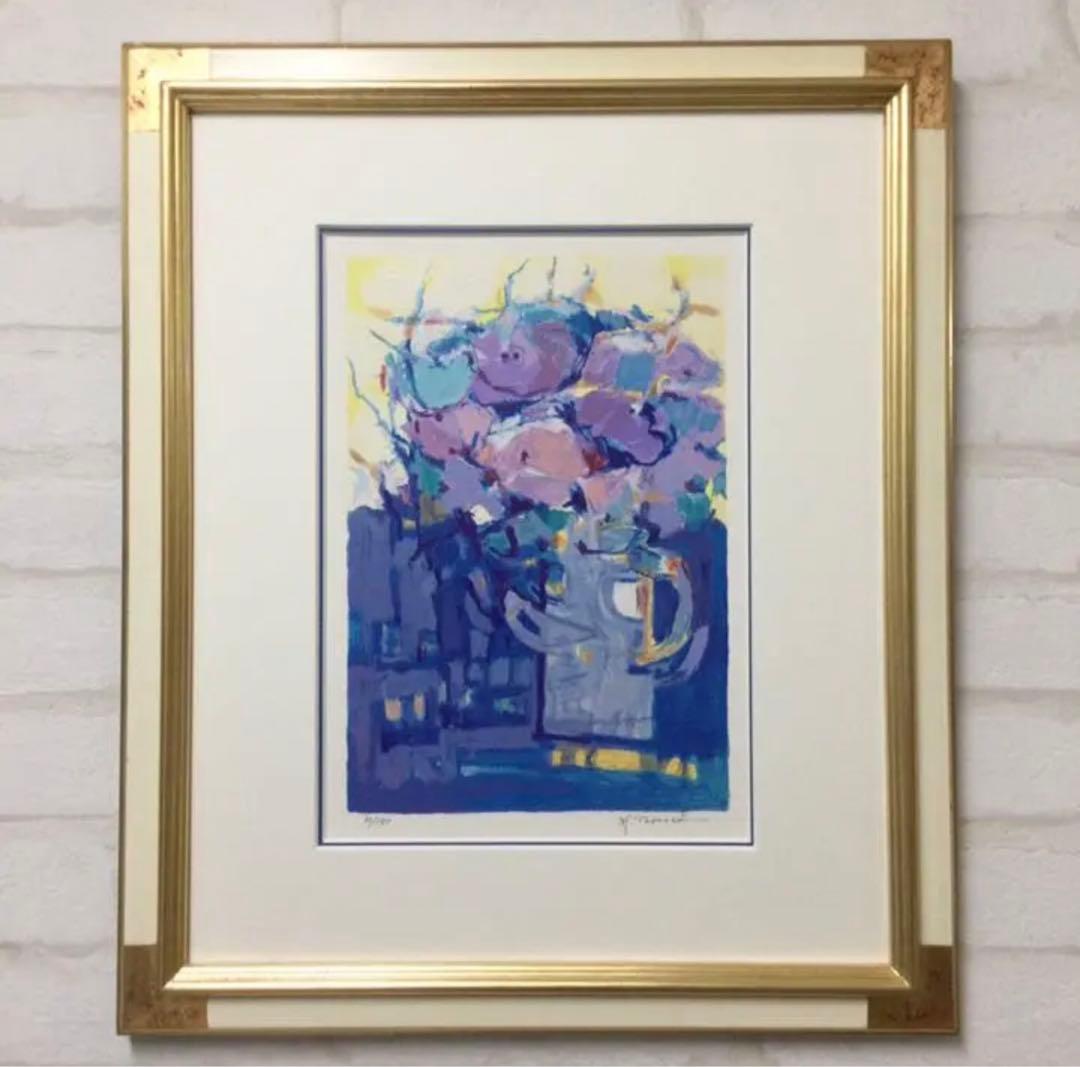 額縁.絵画.版画.高田日出子.五月の風.花.美術品.インテリア.雑貨.新品未使用 絵画 油絵 花のある風景 F20号 （高田美里） 【肉筆】【油絵】【花