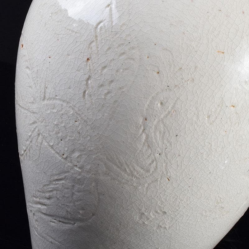 中国　定窯　白磁　刻神獣文　梅瓶　C　R9370