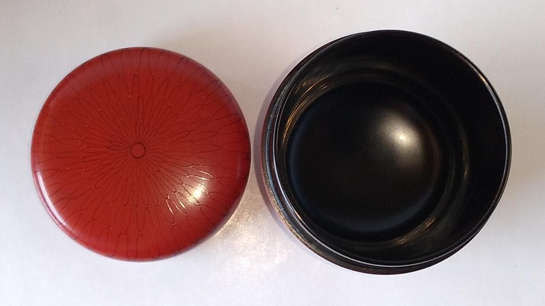 山中塗 蒔絵師 高橋峯房 作 黒網目 中棗 漆器 茶器 茶道具 棗