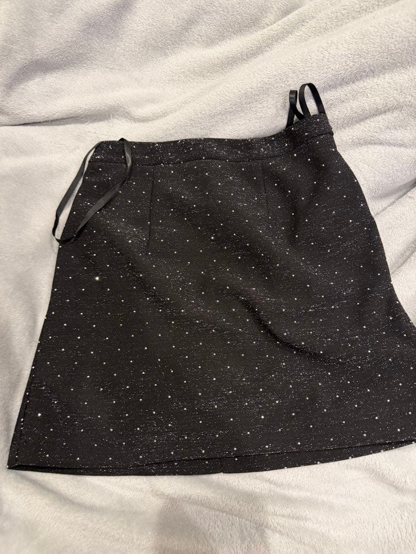 ほ*け様 パール襟フロントジップセットアップドレス XS