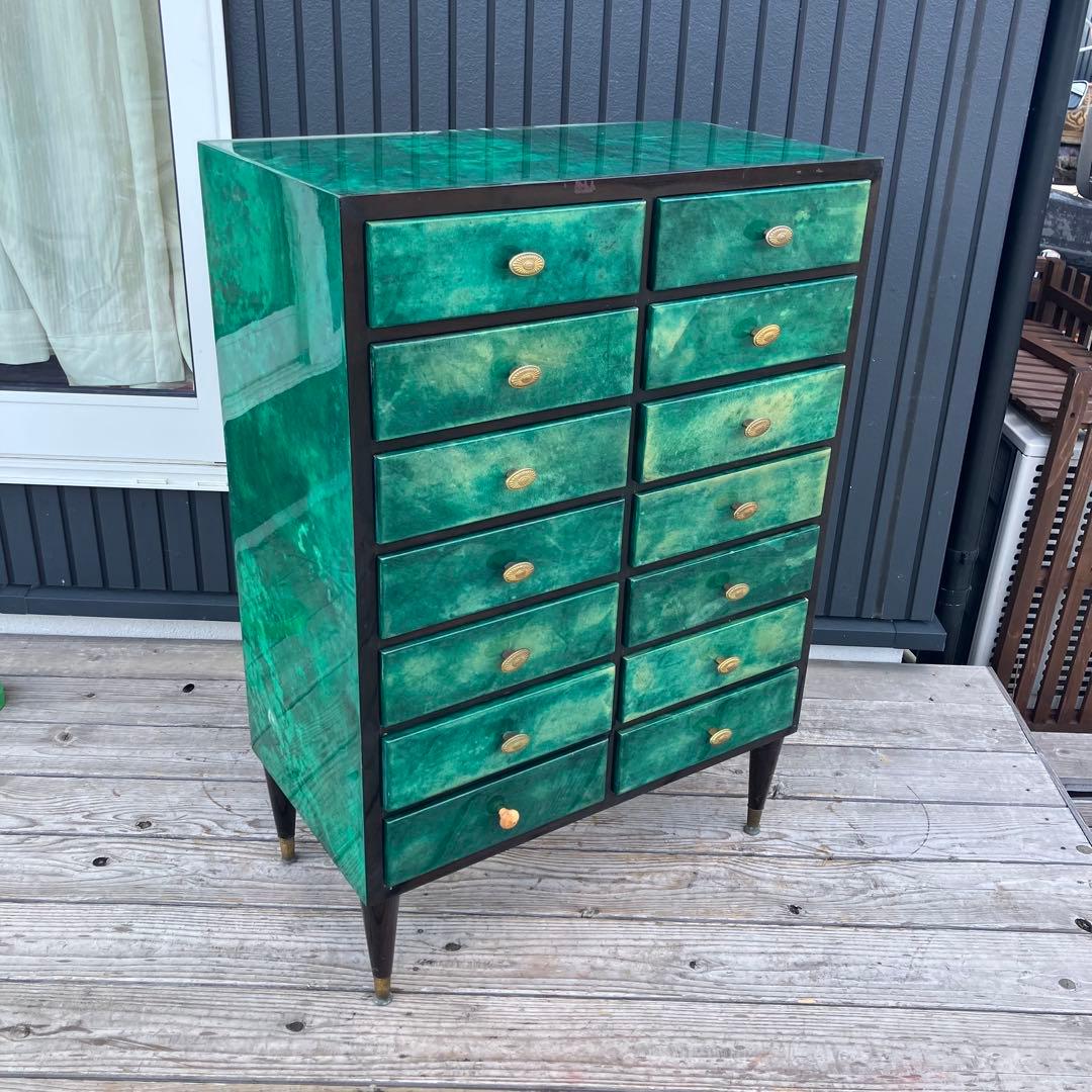 フランス家具 14杯 木製チェスト コールキャビネット 電話台 引き出し収納 緑 フランス家具 14杯 木製チェスト コールキャビネット 電話台 引き出し