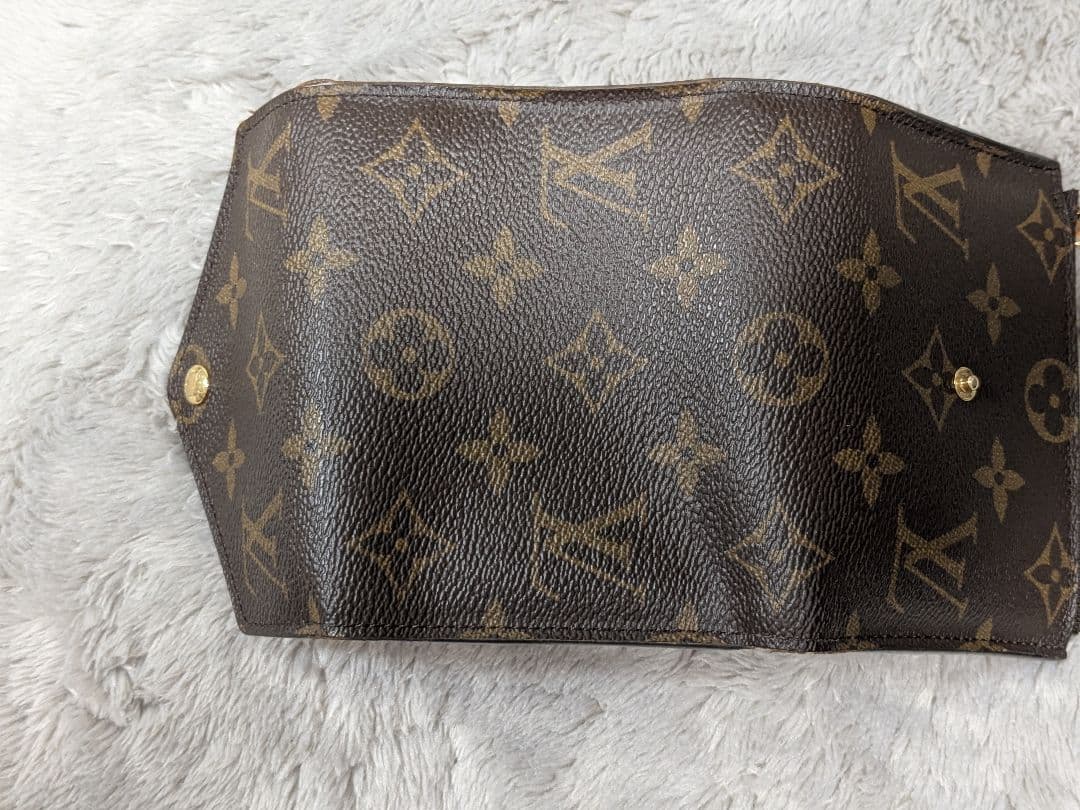 Louis Vuitton 内側ピンク三つ折り財布 モノグラム