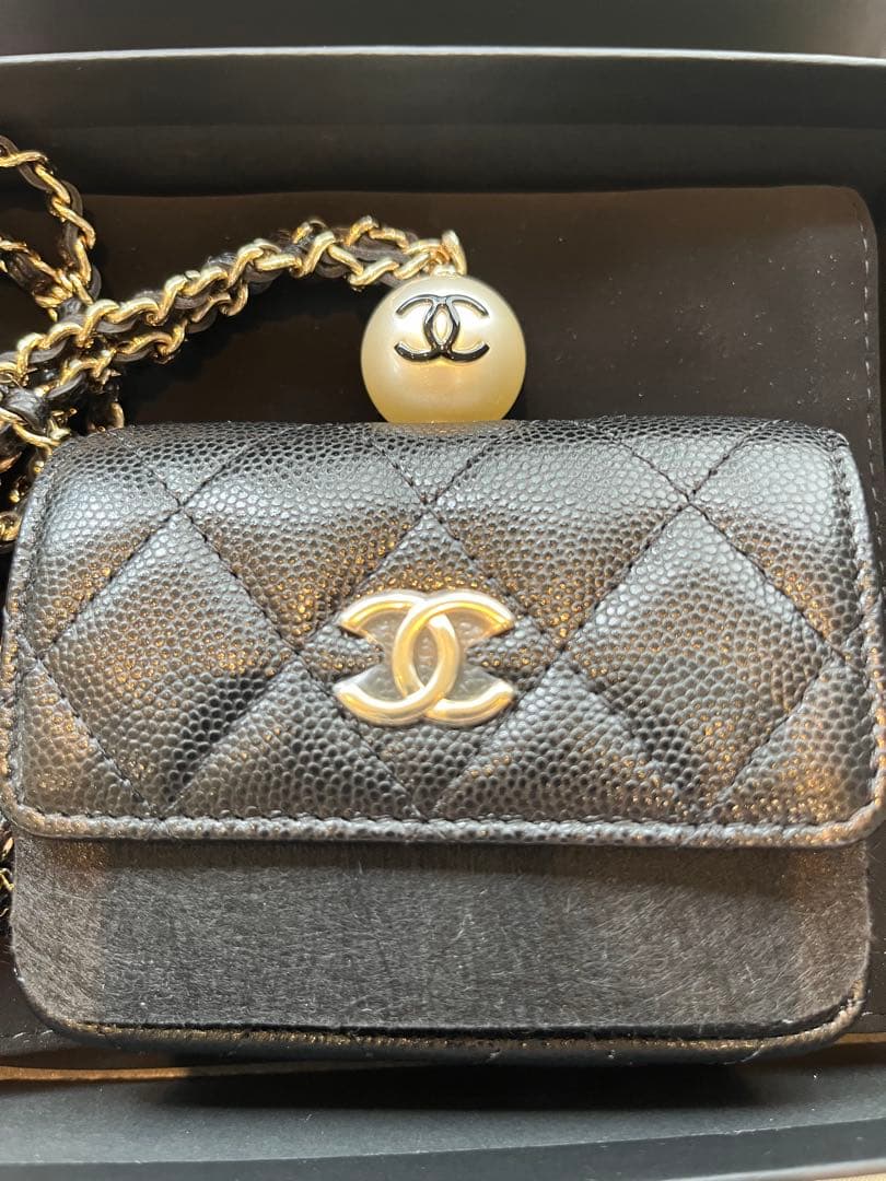 シャネル　フラップ　ケース　カードケース　ミニチェーンウォレット