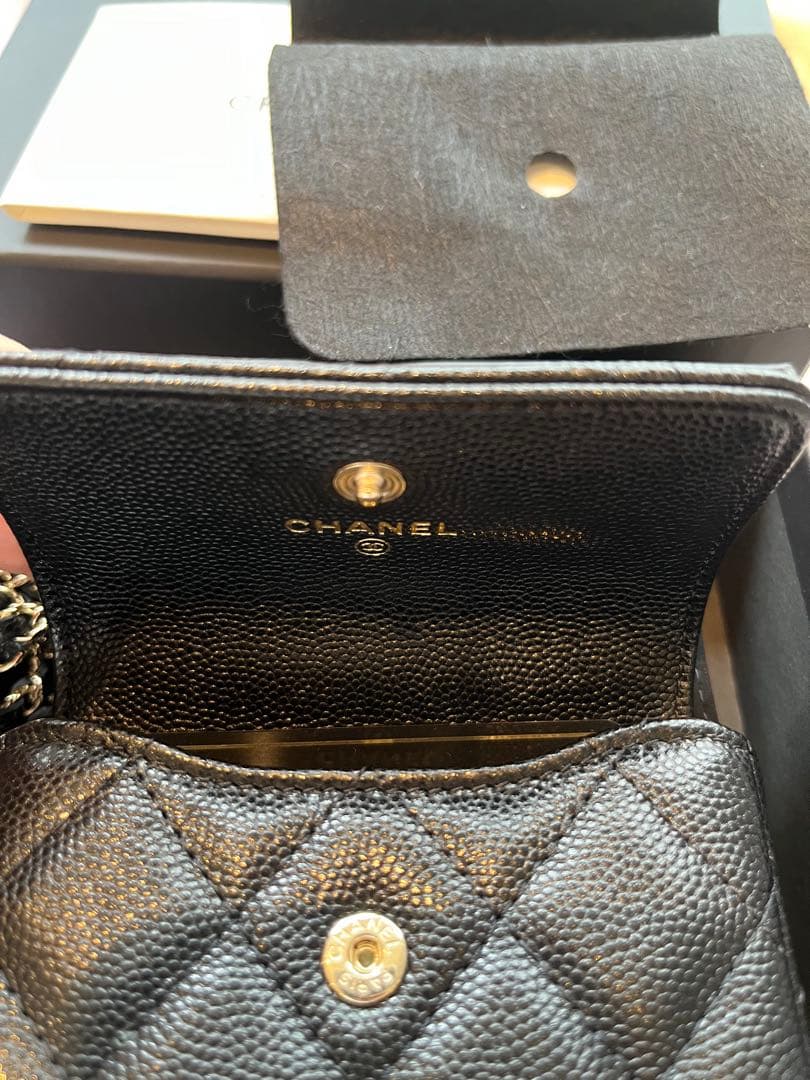 シャネル　フラップ　ケース　カードケース　ミニチェーンウォレット