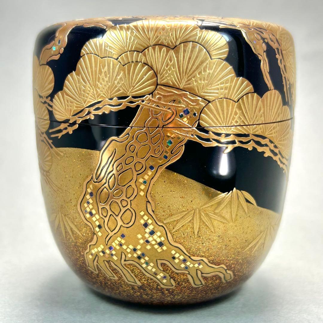 棗 『一瓢斎 而妙斎書付』 大棗 老松蒔絵 花押 お茶道具 茶道