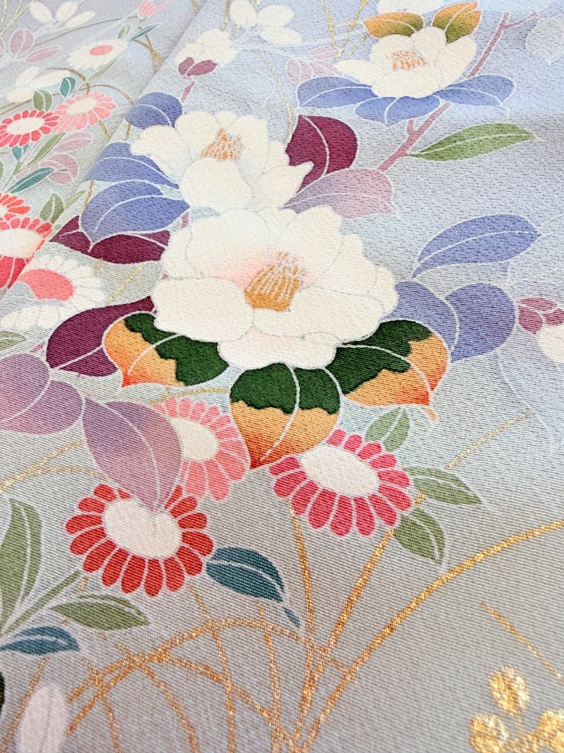 高級 訪問着 正絹 袷 ブルー 友禅 金彩 暈し染め フォーマル - メルカリ