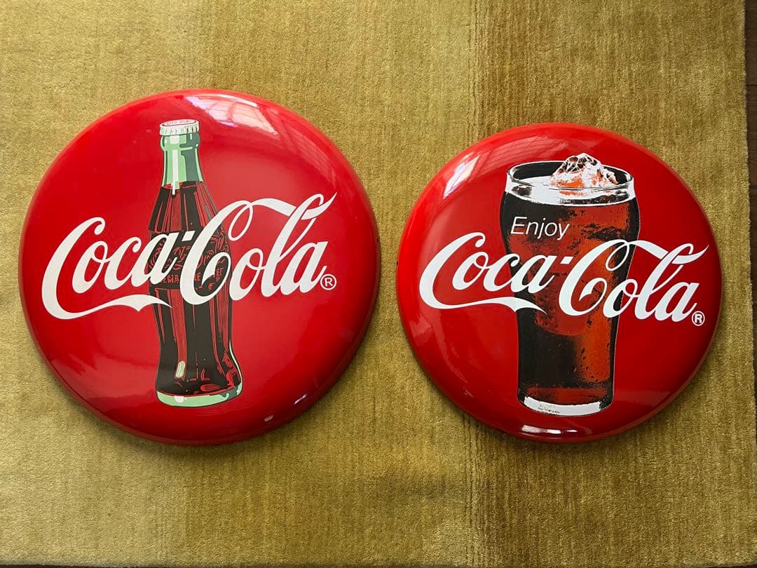 希少】ビンテージ Coca-Cola コカコーラ ボタンサイン 琺瑯看板 Yahoo