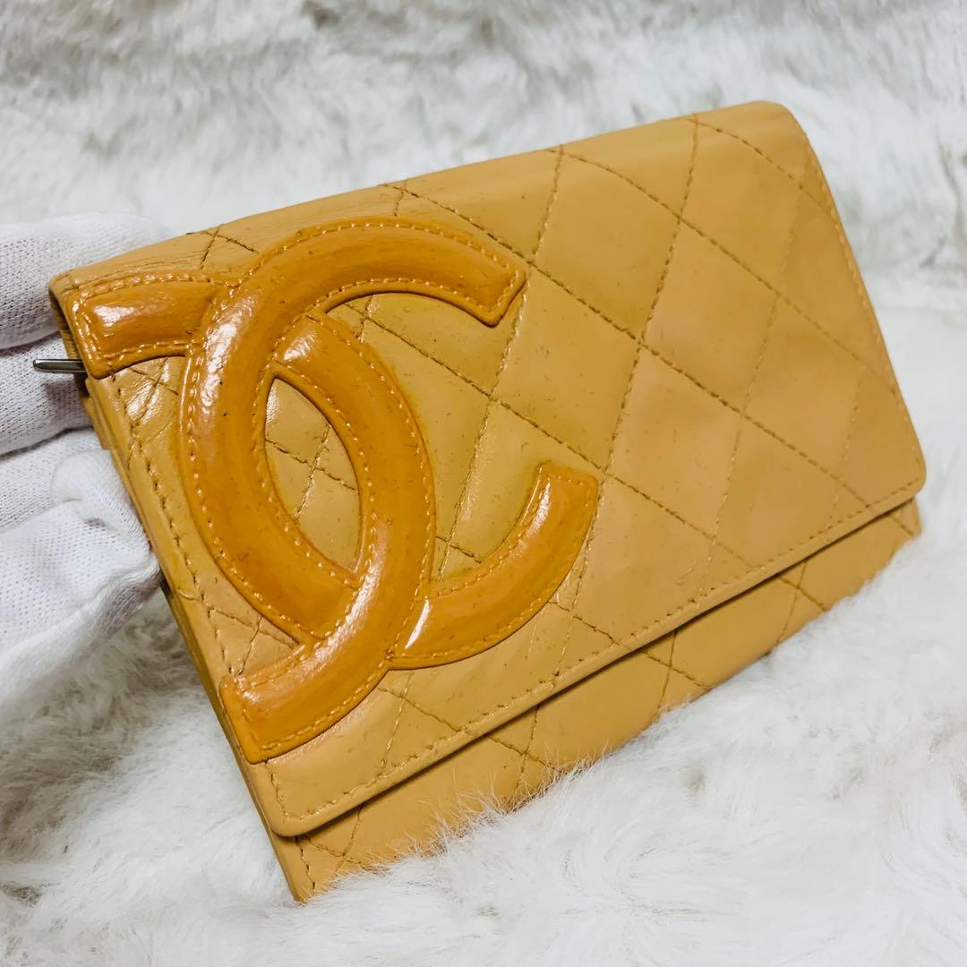 なな様専用シャネル カンボンライン ミニ財布 ラムスキン ベージュ