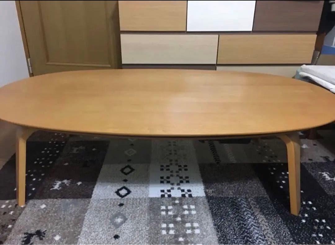 限定値下げ廃盤 無印良品 楕円こたつ フラットヒーター タモ材 無印