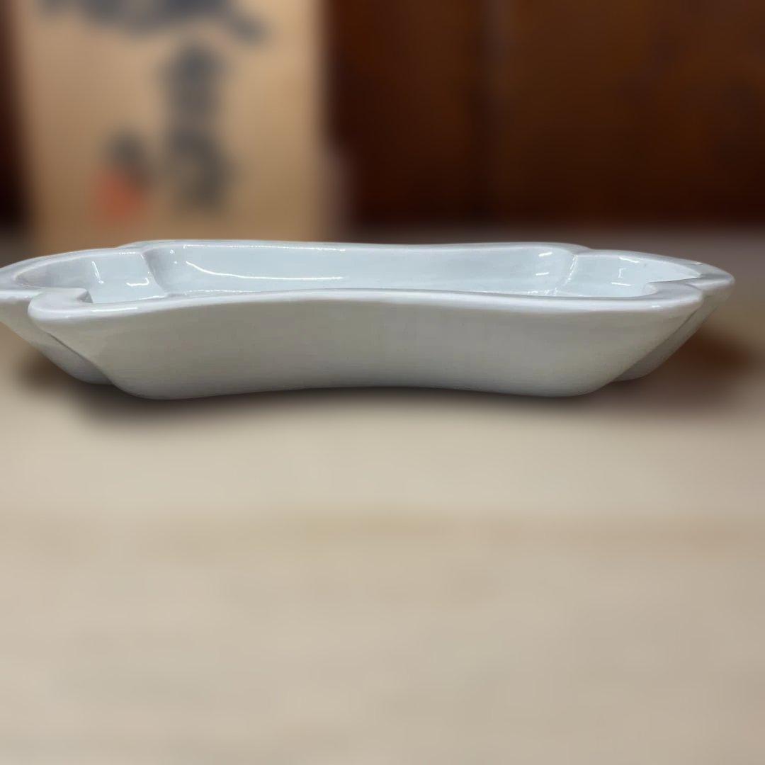 上田恒次 白磁木瓜皿 共箱