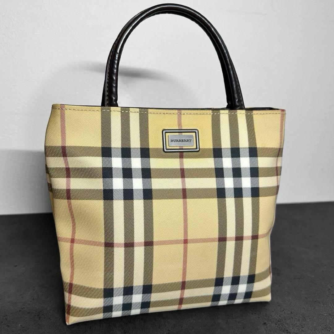BURBERRY LONDON ノバチェック　ハンドバッグ ロゴプレート